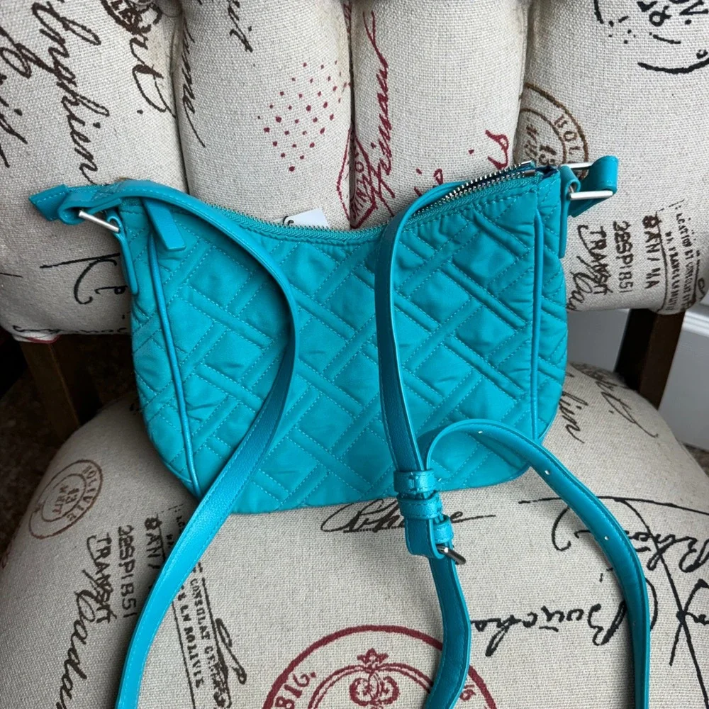Vera Bradley Mini Vivian Crossbody Turquoise Sea Quilted Bag 21622-G54 NWT